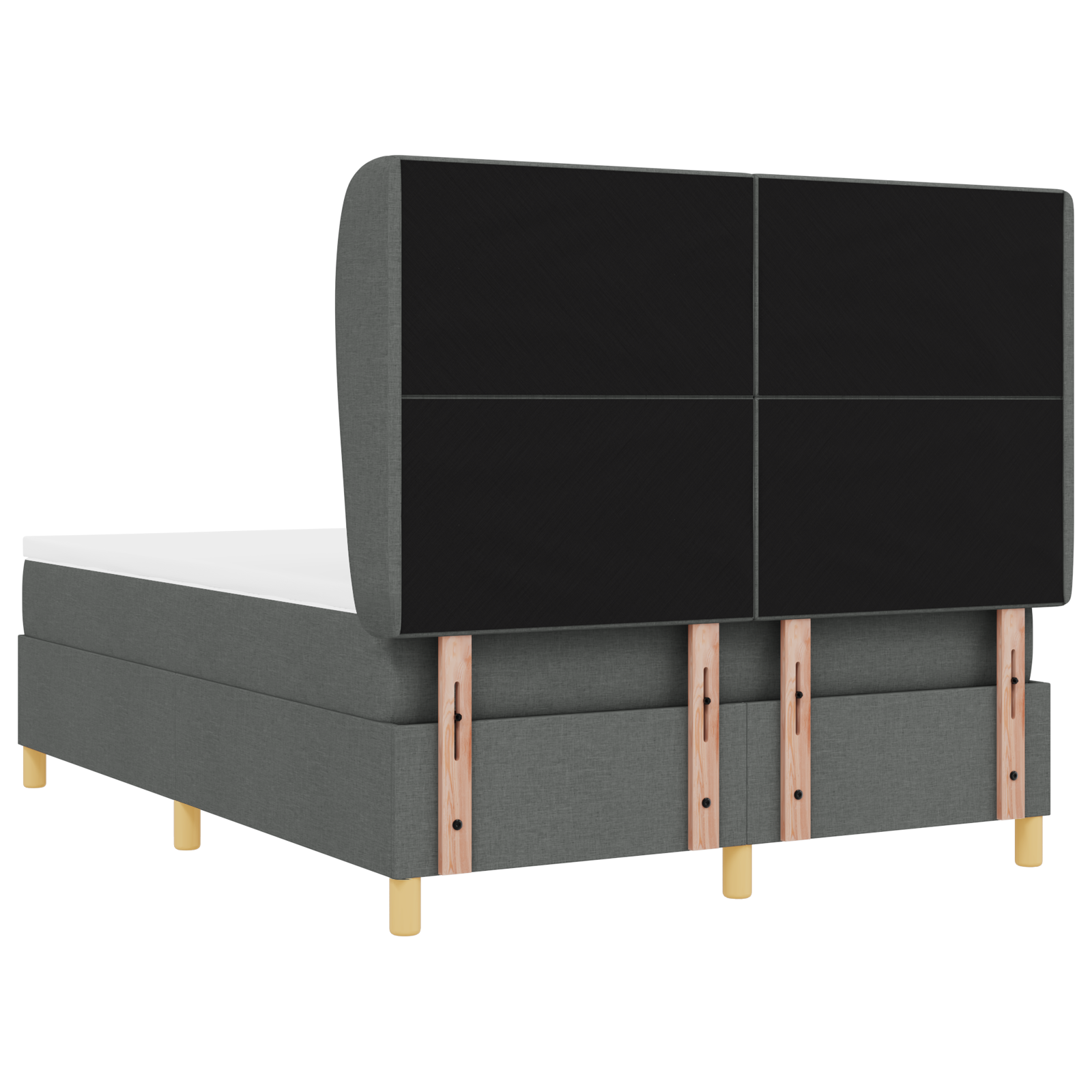 Boxspringbed met matras stof donkergrijs 140x200 cm