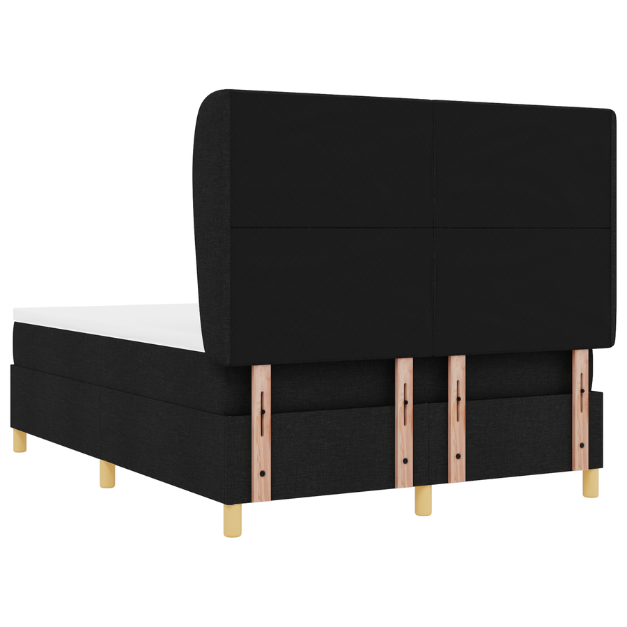 Boxspringbed met matras stof zwart 140x200 cm