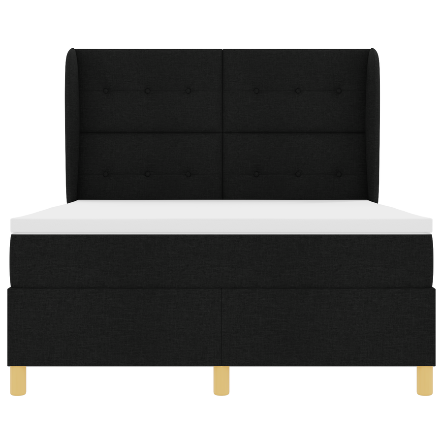 Boxspringbed met matras stof zwart 140x200 cm