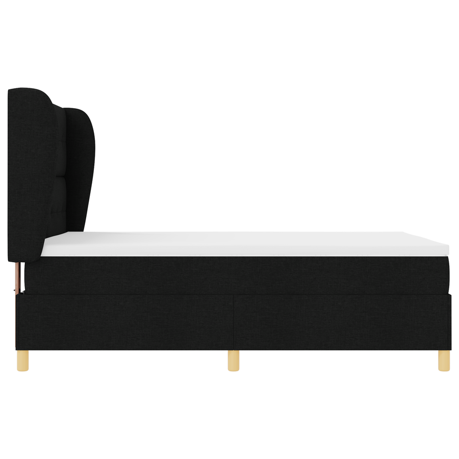 Boxspringbed met matras stof zwart 140x200 cm