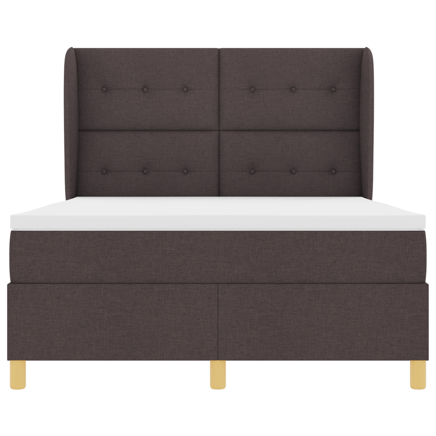 Boxspringbed met matras stof donkerbruin 140x200 cm