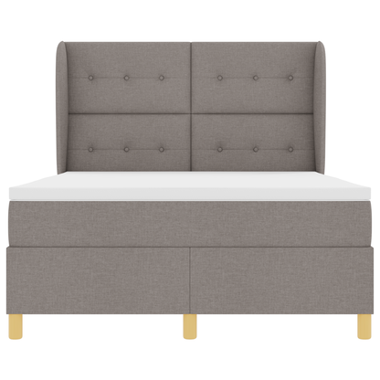 Boxspringbed met matras stof taupe 140x200 cm