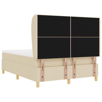 Boxspringbed met matras stof crèmekleurig 140x200 cm
