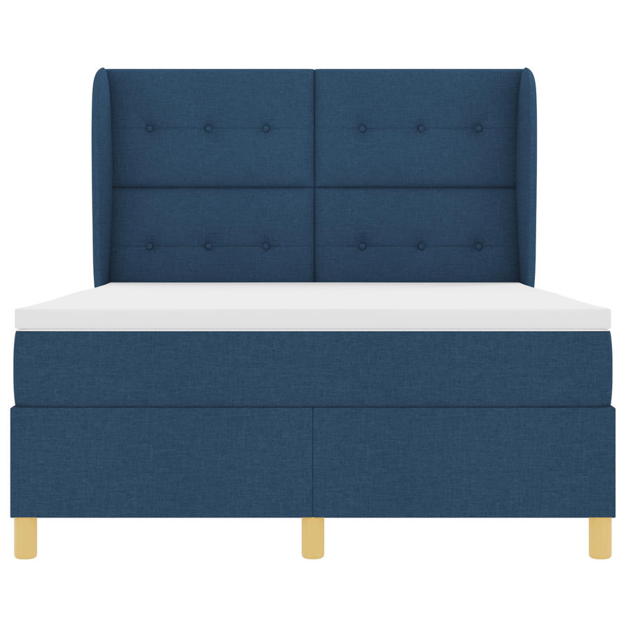 Boxspringbed met matras stof blauw 140x200 cm