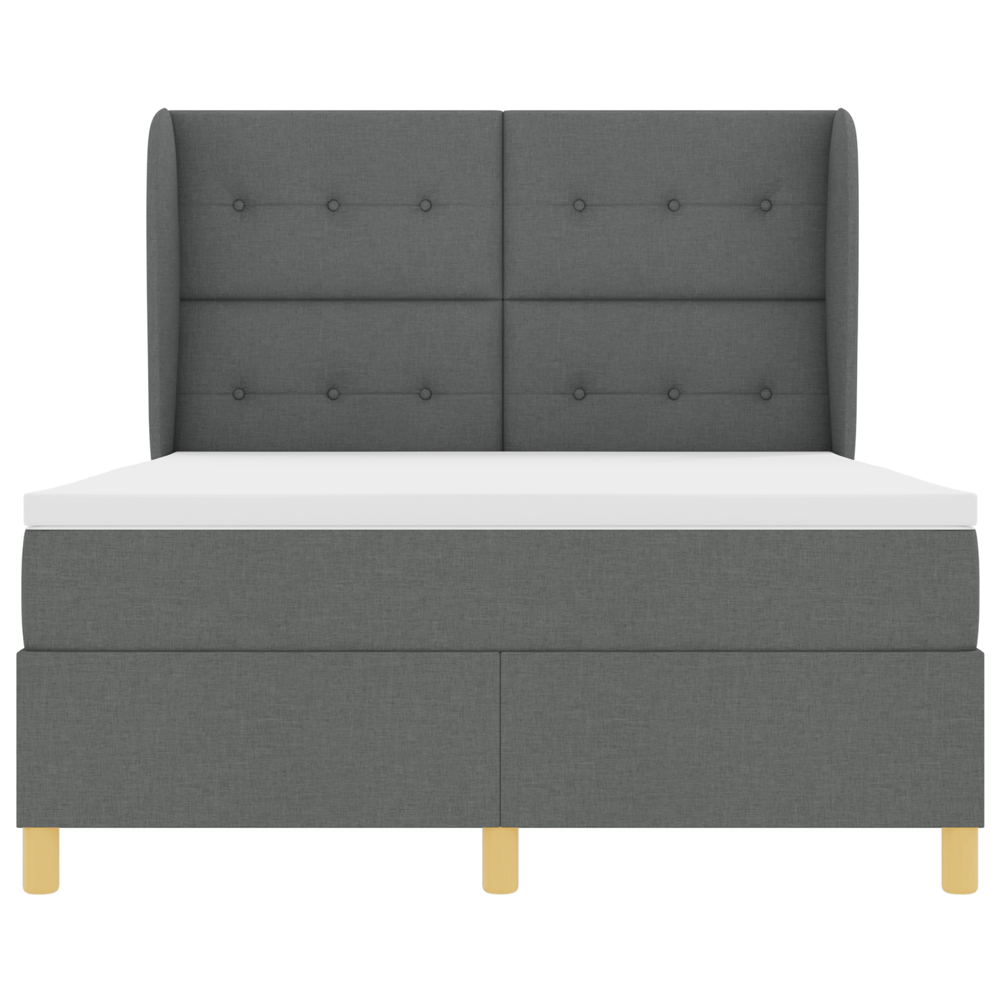 Boxspringbed met matras stof donkergrijs 160x200 cm