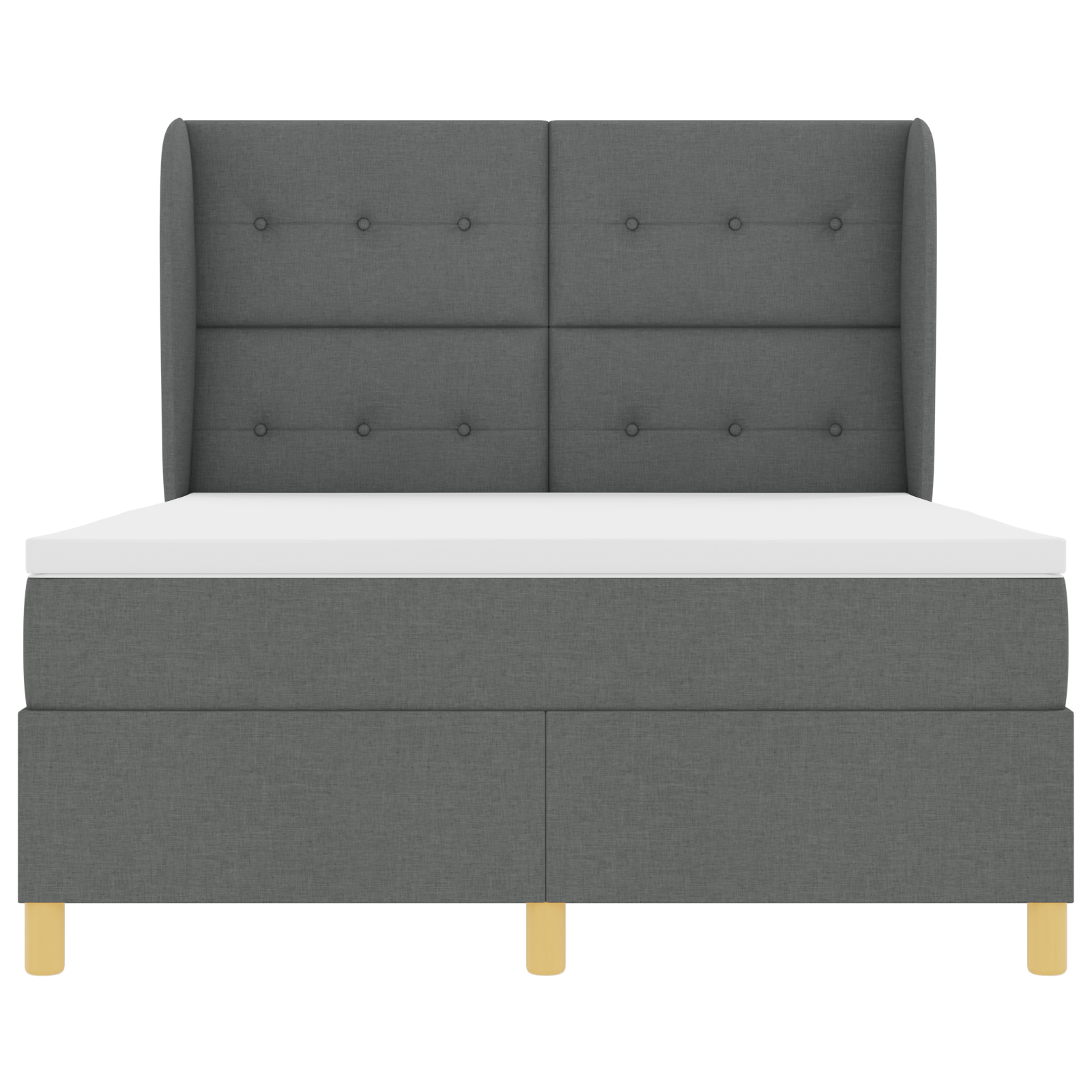 Boxspringbed met matras stof donkergrijs 160x200 cm