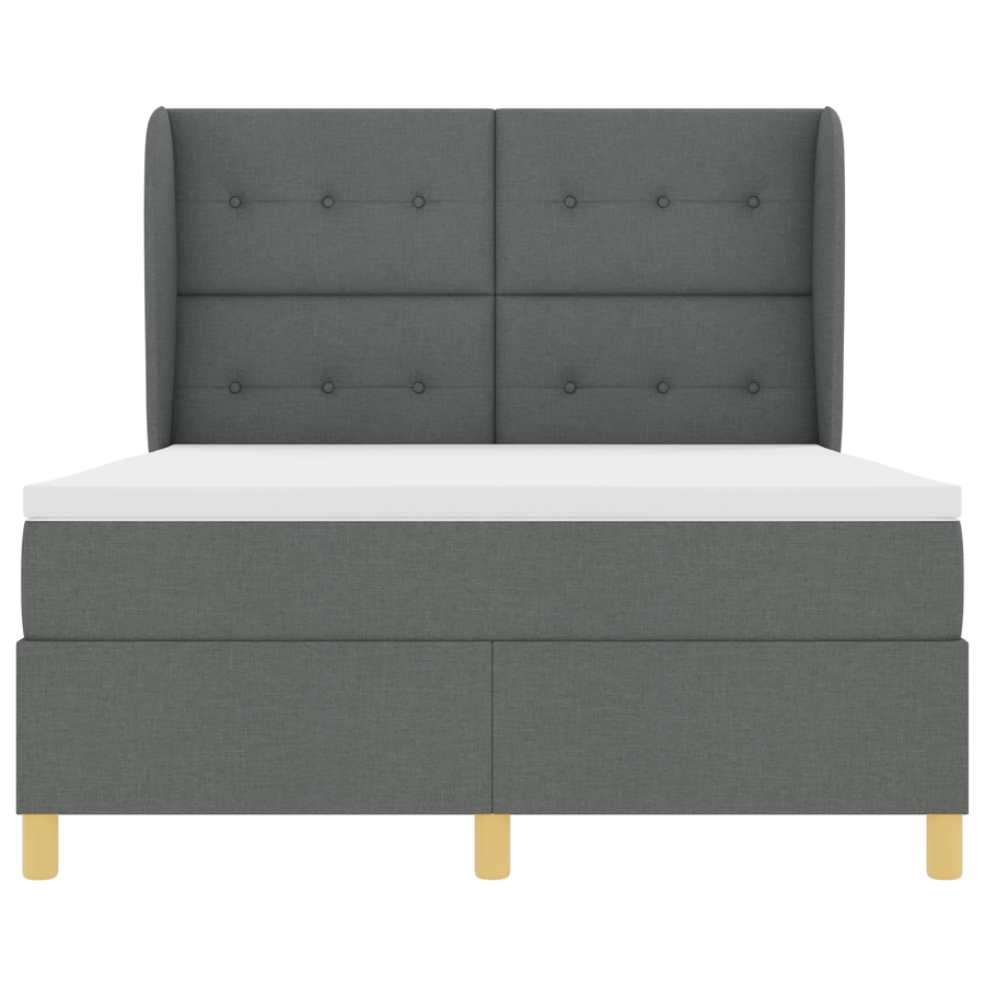 Boxspringbed met matras stof donkergrijs 160x200 cm