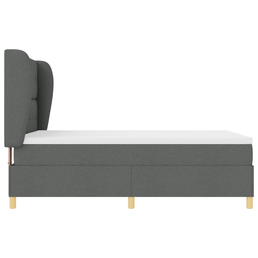 Boxspringbed met matras stof donkergrijs 160x200 cm