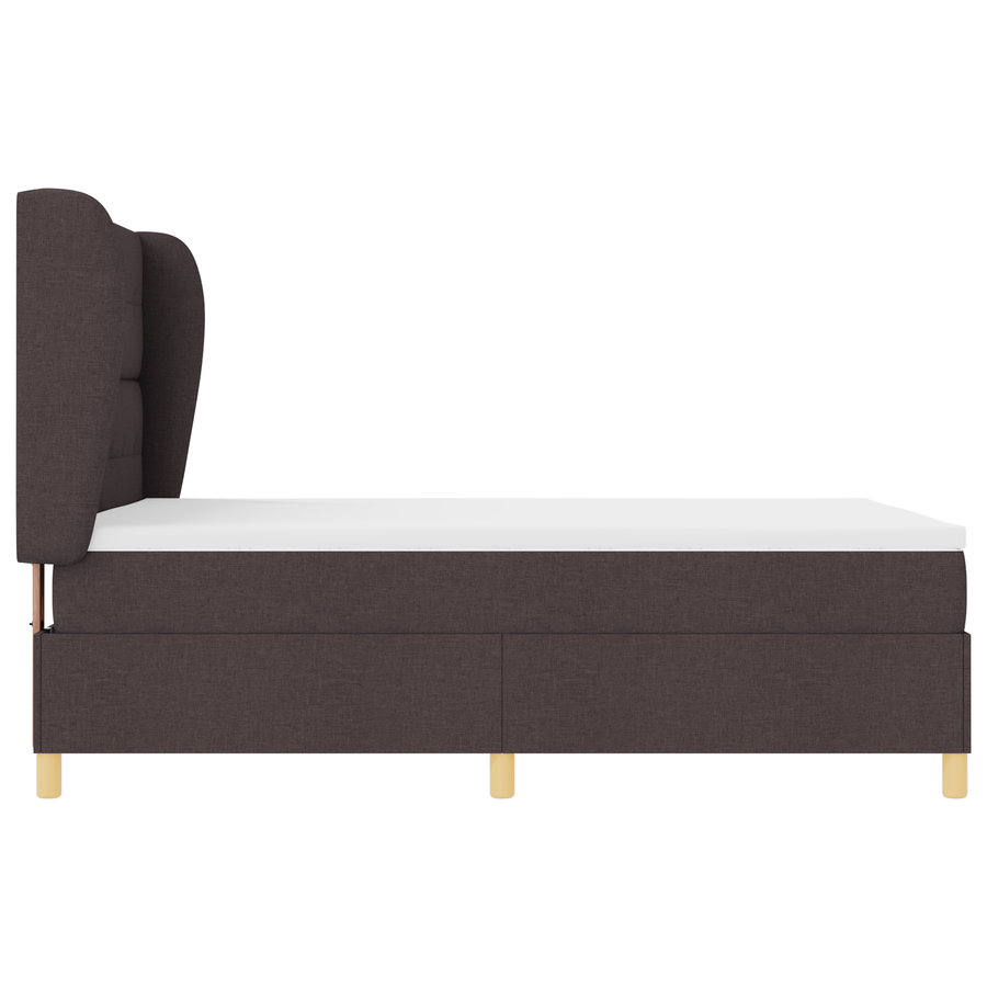 Boxspringbed met matras stof donkerbruin 160x200 cm