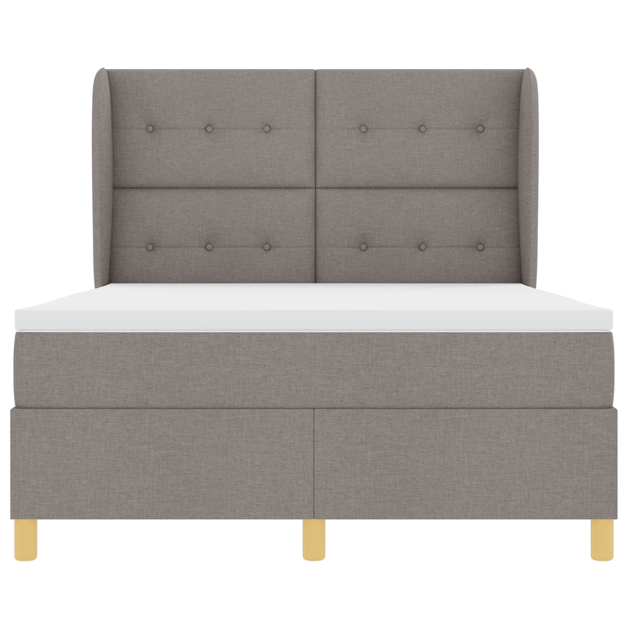 Boxspringbed met matras stof taupe 160x200 cm
