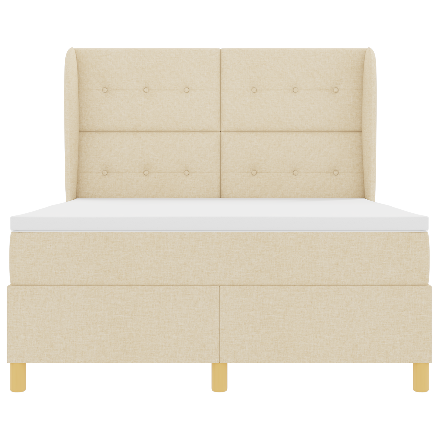 Boxspringbed met matras stof crèmekleurig 160x200 cm
