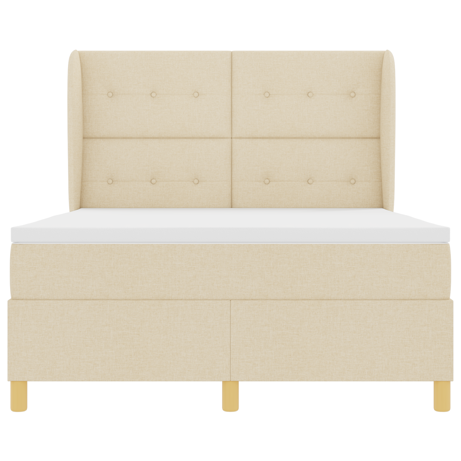 Boxspringbed met matras stof crèmekleurig 160x200 cm