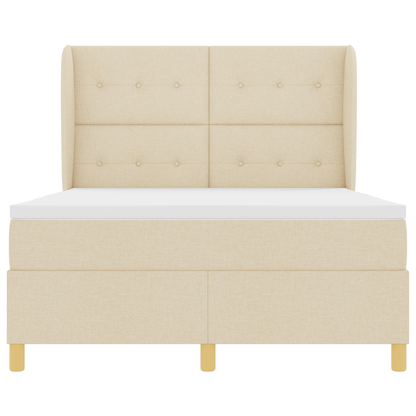 Boxspringbed met matras stof crèmekleurig 160x200 cm