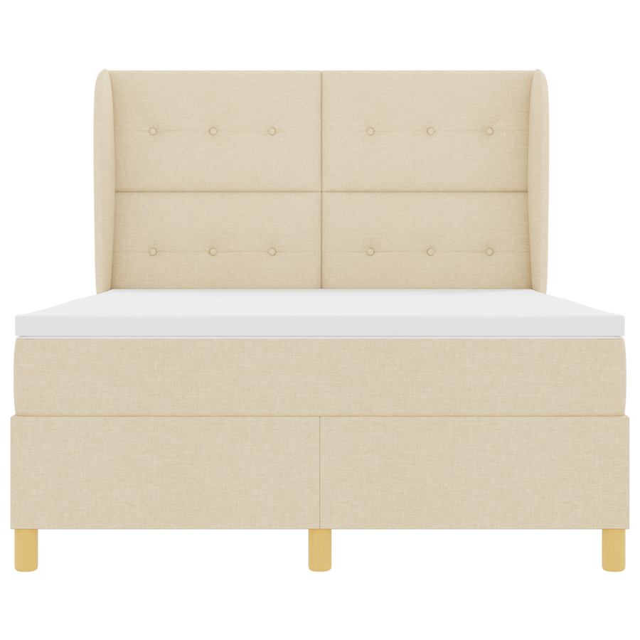 Boxspringbed met matras stof crèmekleurig 160x200 cm