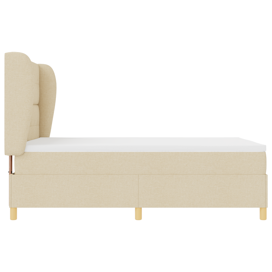 Boxspringbed met matras stof crèmekleurig 160x200 cm