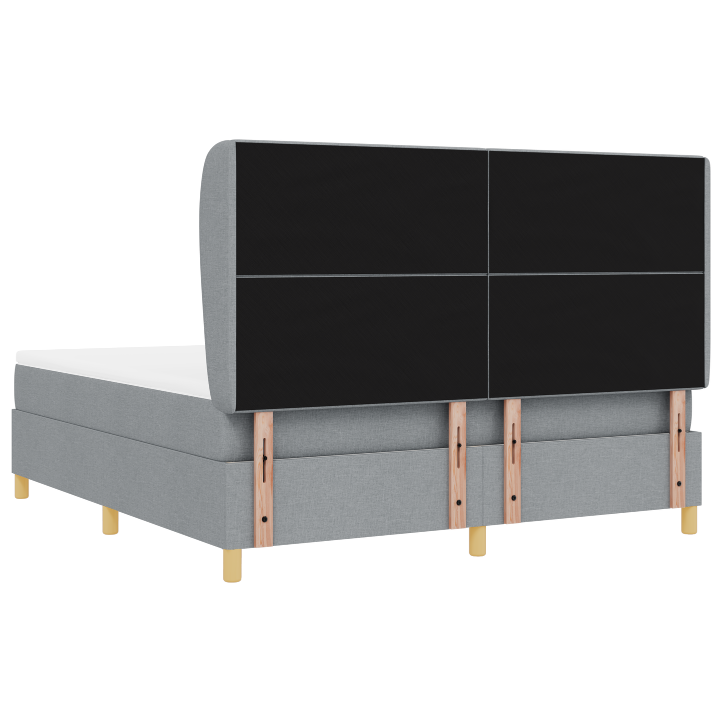 Boxspringbed met matras stof lichtgrijs 180x200 cm