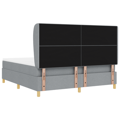 Boxspringbed met matras stof lichtgrijs 180x200 cm