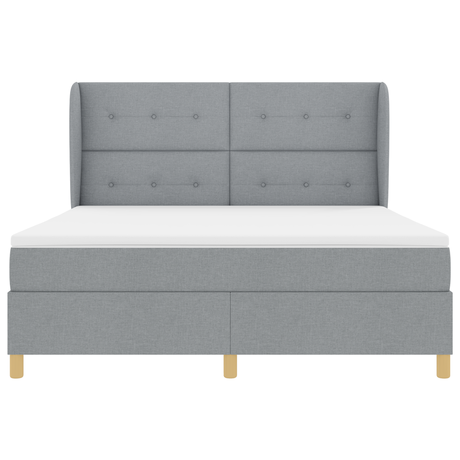 Boxspringbed met matras stof lichtgrijs 180x200 cm