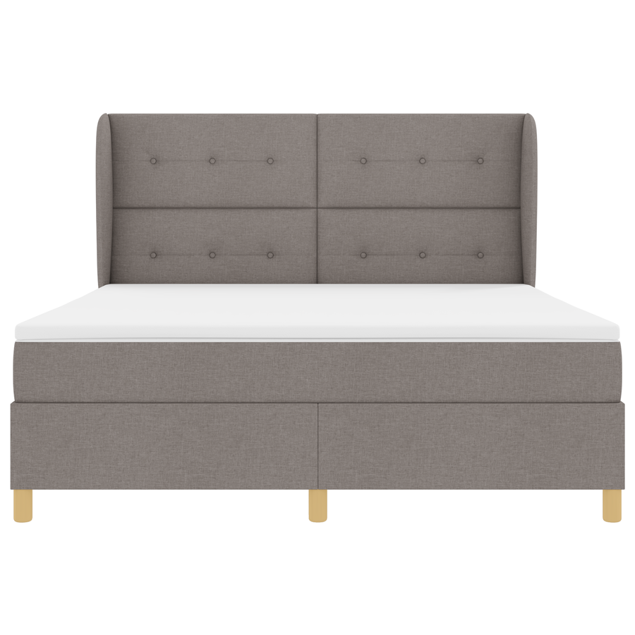 Boxspringbed met matras stof taupe 180x200 cm