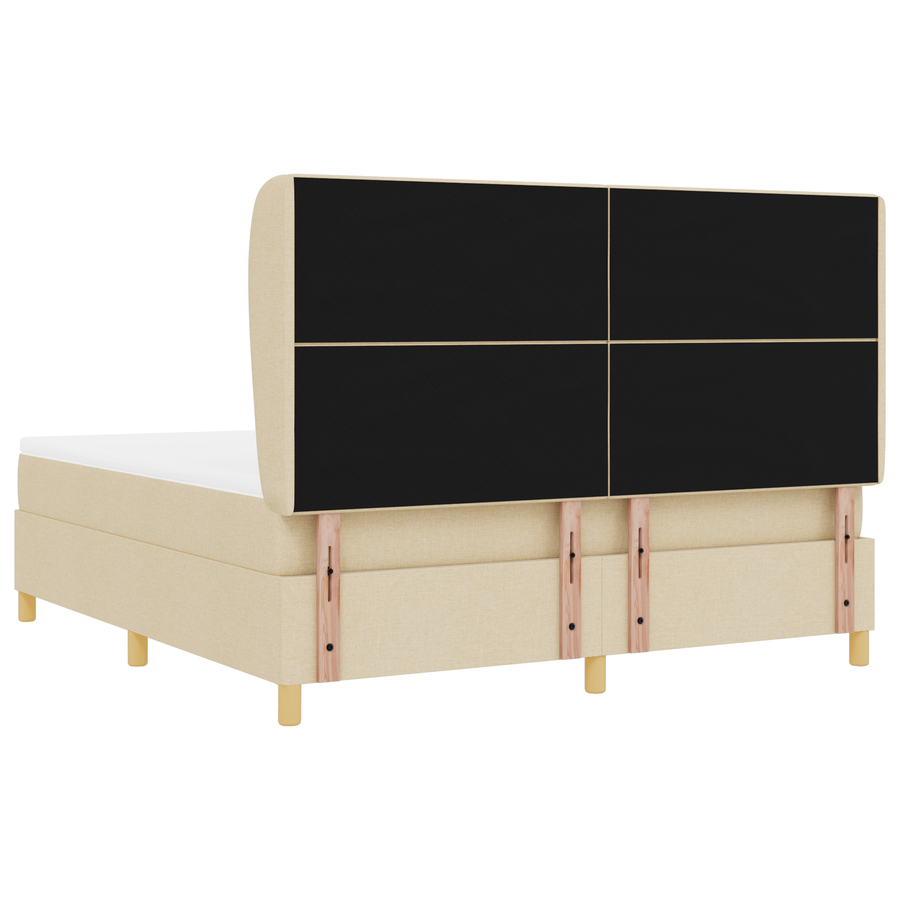 Boxspringbed met matras stof crèmekleurig 180x200 cm