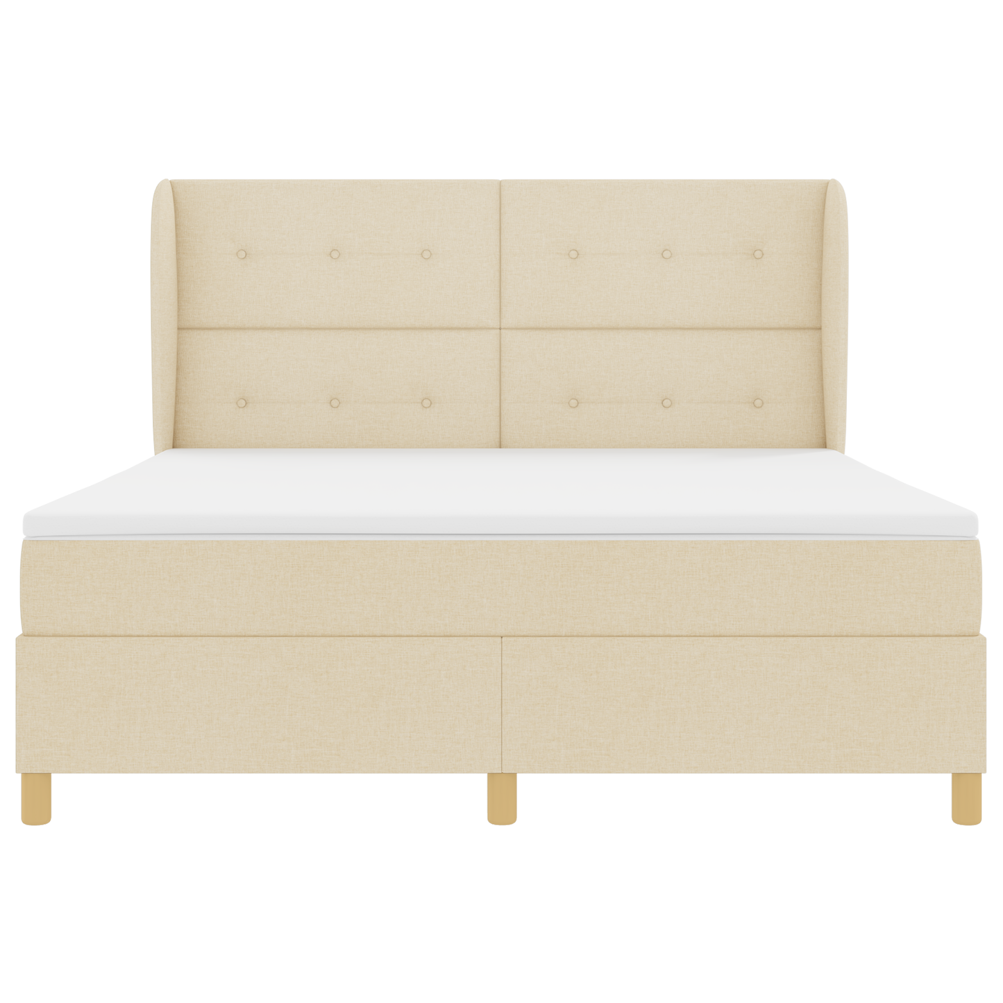 Boxspringbed met matras stof crèmekleurig 180x200 cm