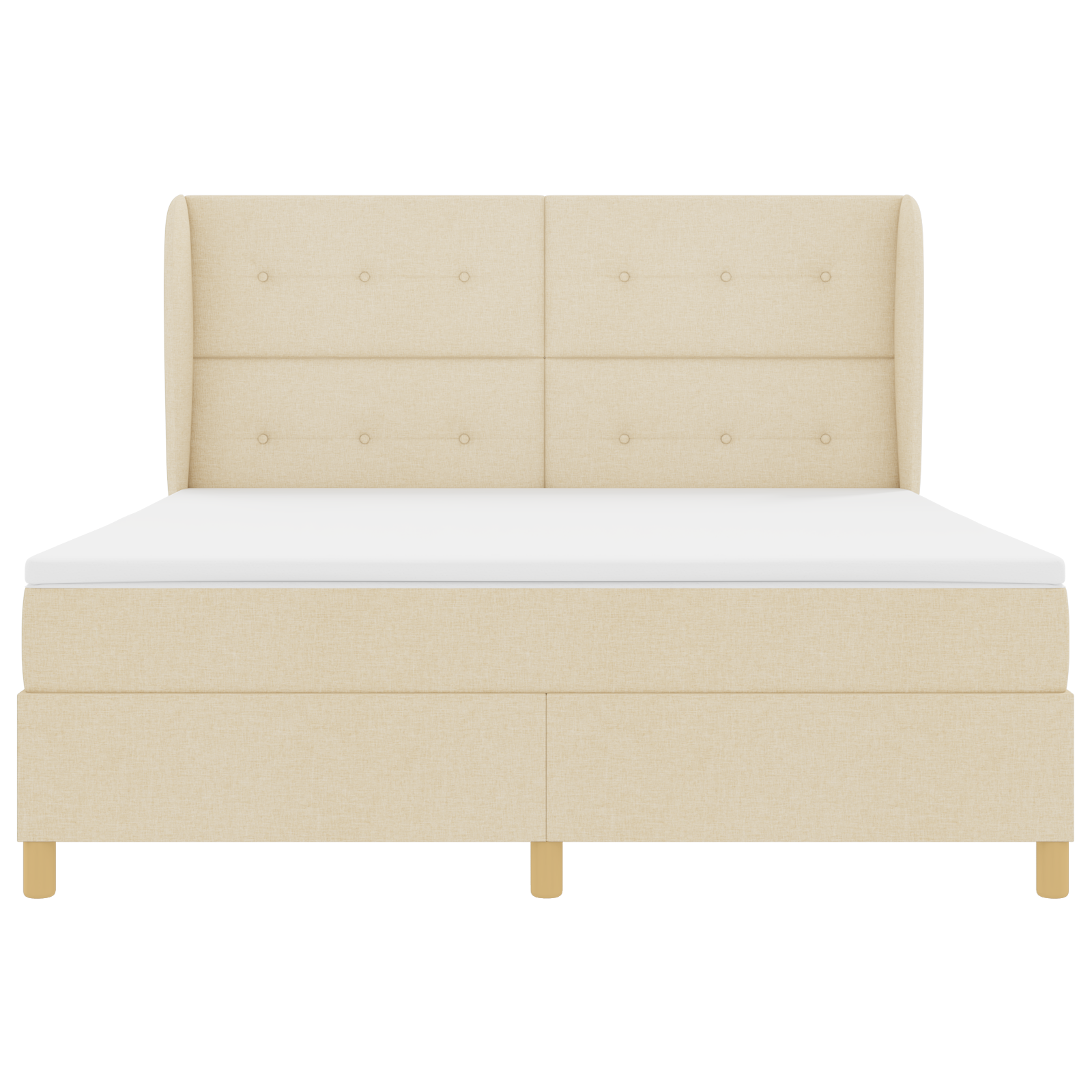 Boxspringbed met matras stof crèmekleurig 180x200 cm