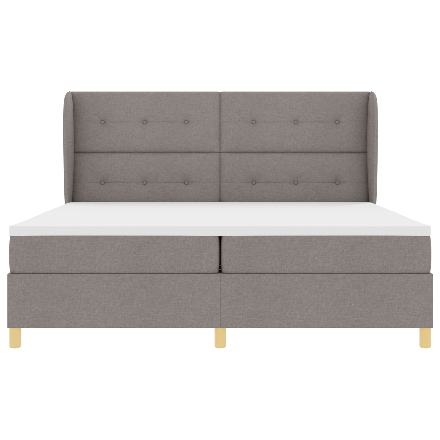 Boxspringbed met matras stof taupe 200x200 cm