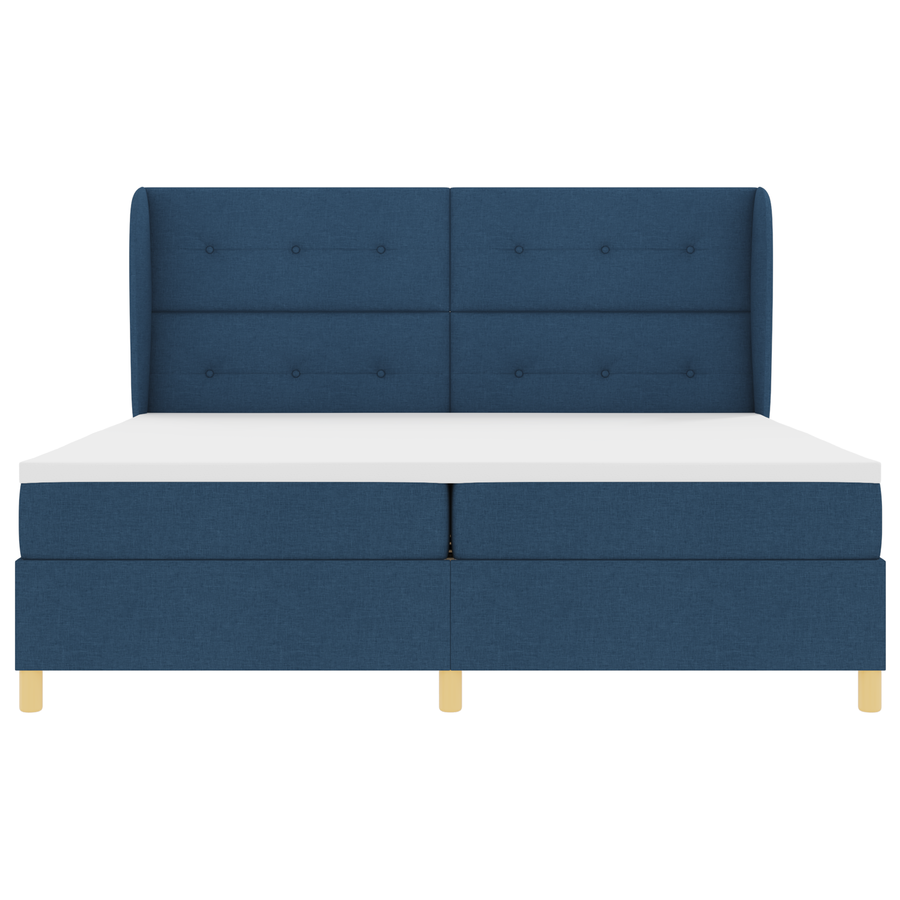 Boxspringbed met matras stof blauw 200x200 cm