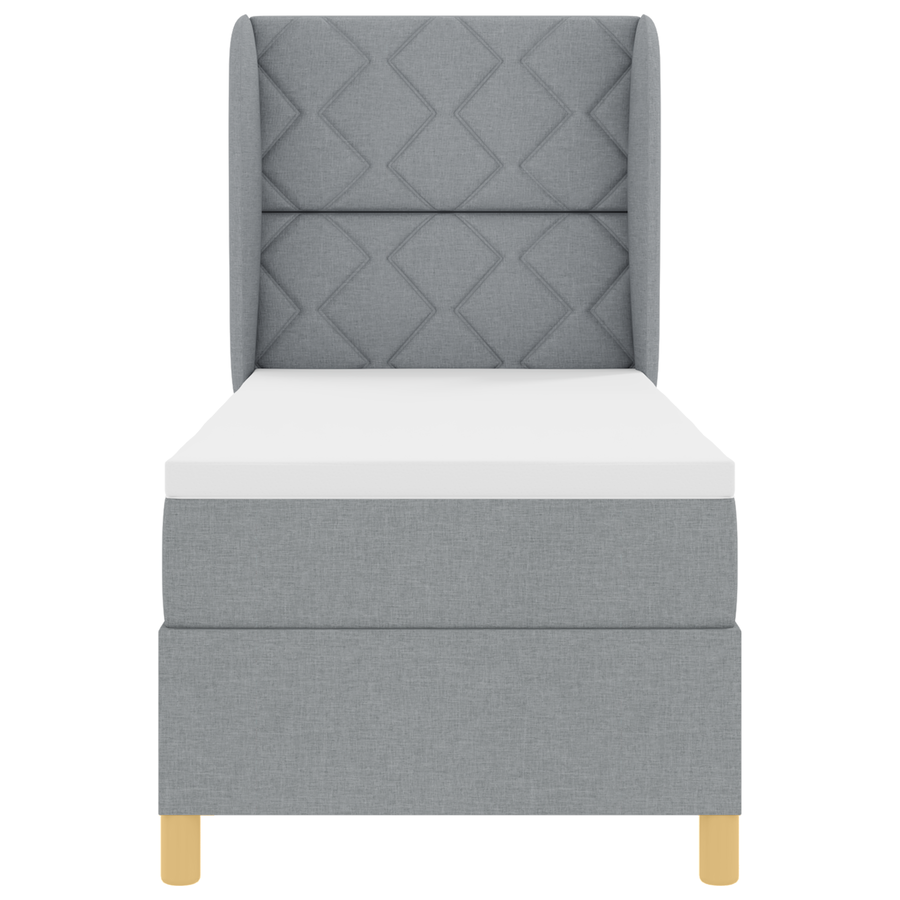 Boxspringbed met matras stof lichtgrijs 80x200 cm