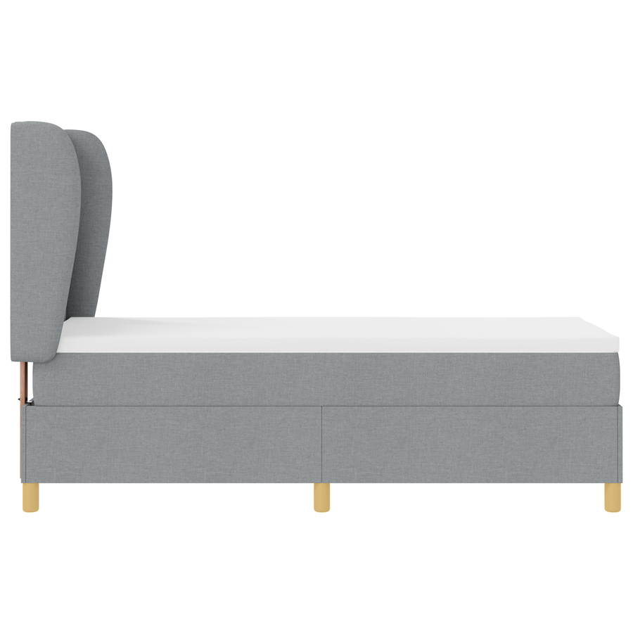 Boxspringbed met matras stof lichtgrijs 80x200 cm