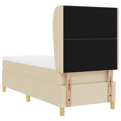 Boxspringbed met matras stof crèmekleurig 80x200 cm