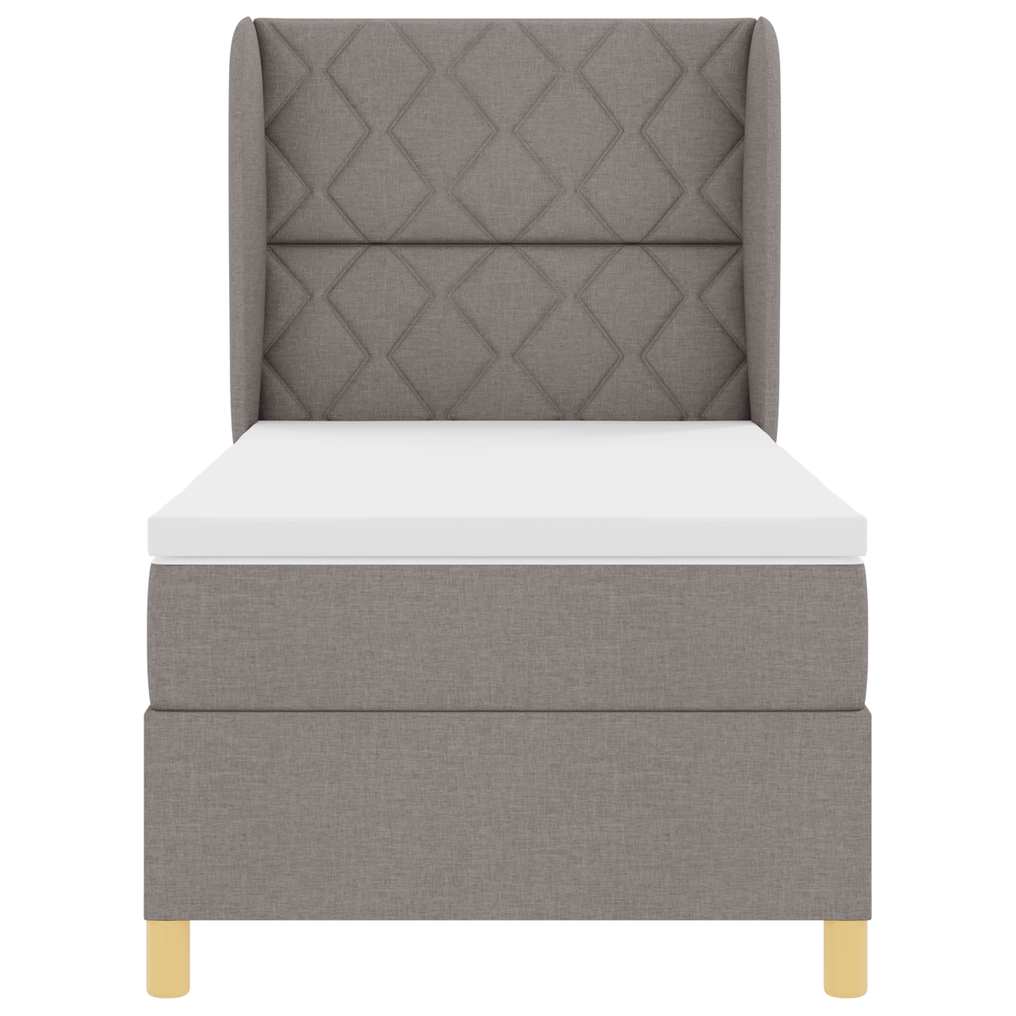 Boxspringbed met matras stof taupe 90x200 cm