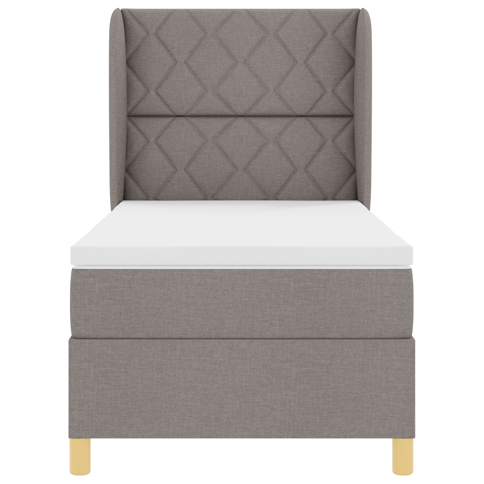 Boxspringbed met matras stof taupe 90x200 cm