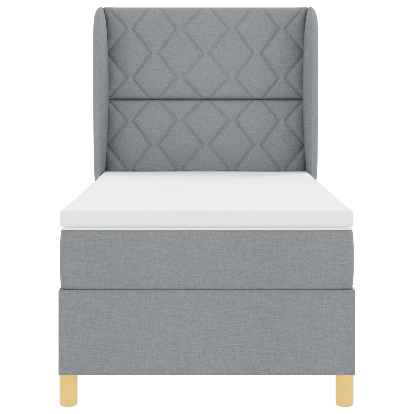 Boxspringbed met matras stof lichtgrijs 100x200 cm