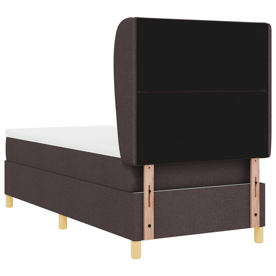 Boxspringbed met matras stof donkerbruin 100x200 cm