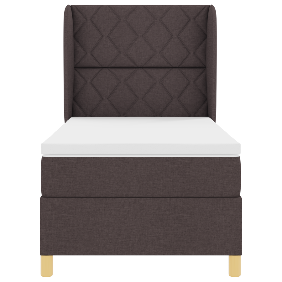 Boxspringbed met matras stof donkerbruin 100x200 cm