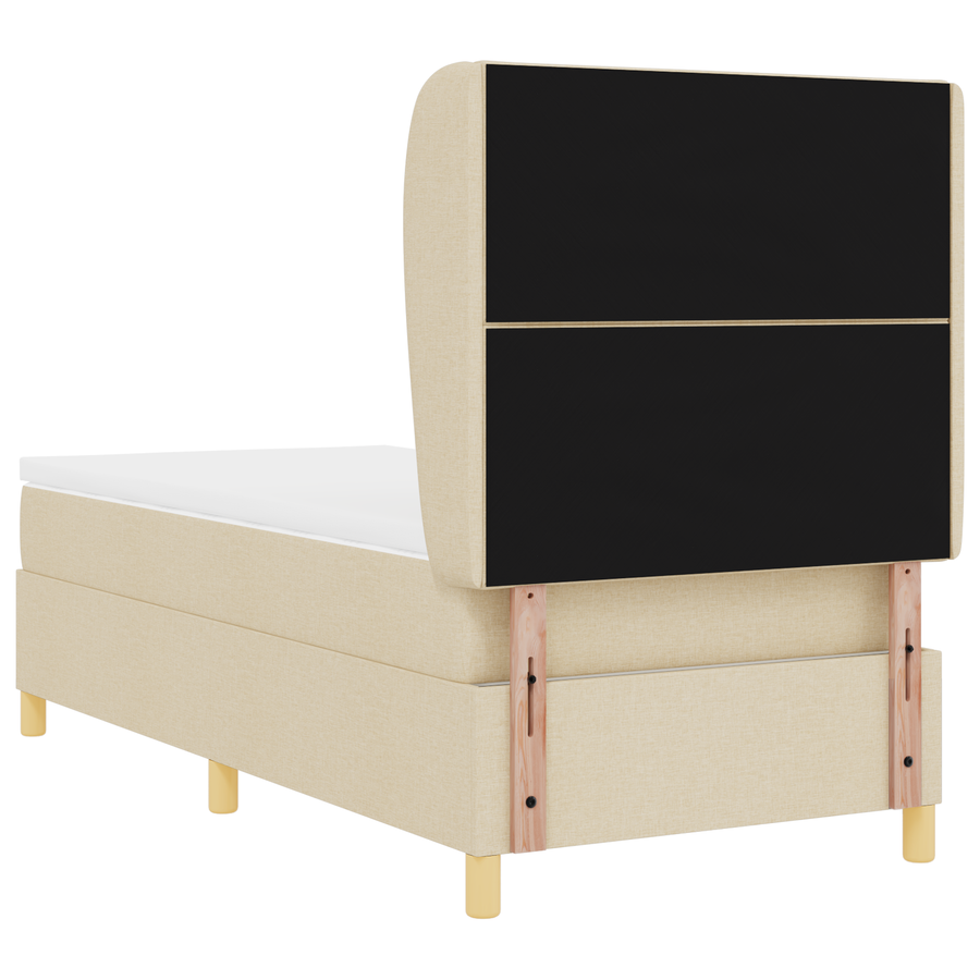 Boxspringbed met matras stof crèmekleurig 100x200 cm