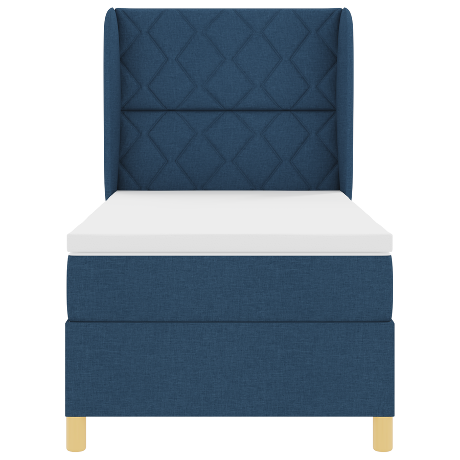 Boxspringbed met matras stof blauw 100x200 cm