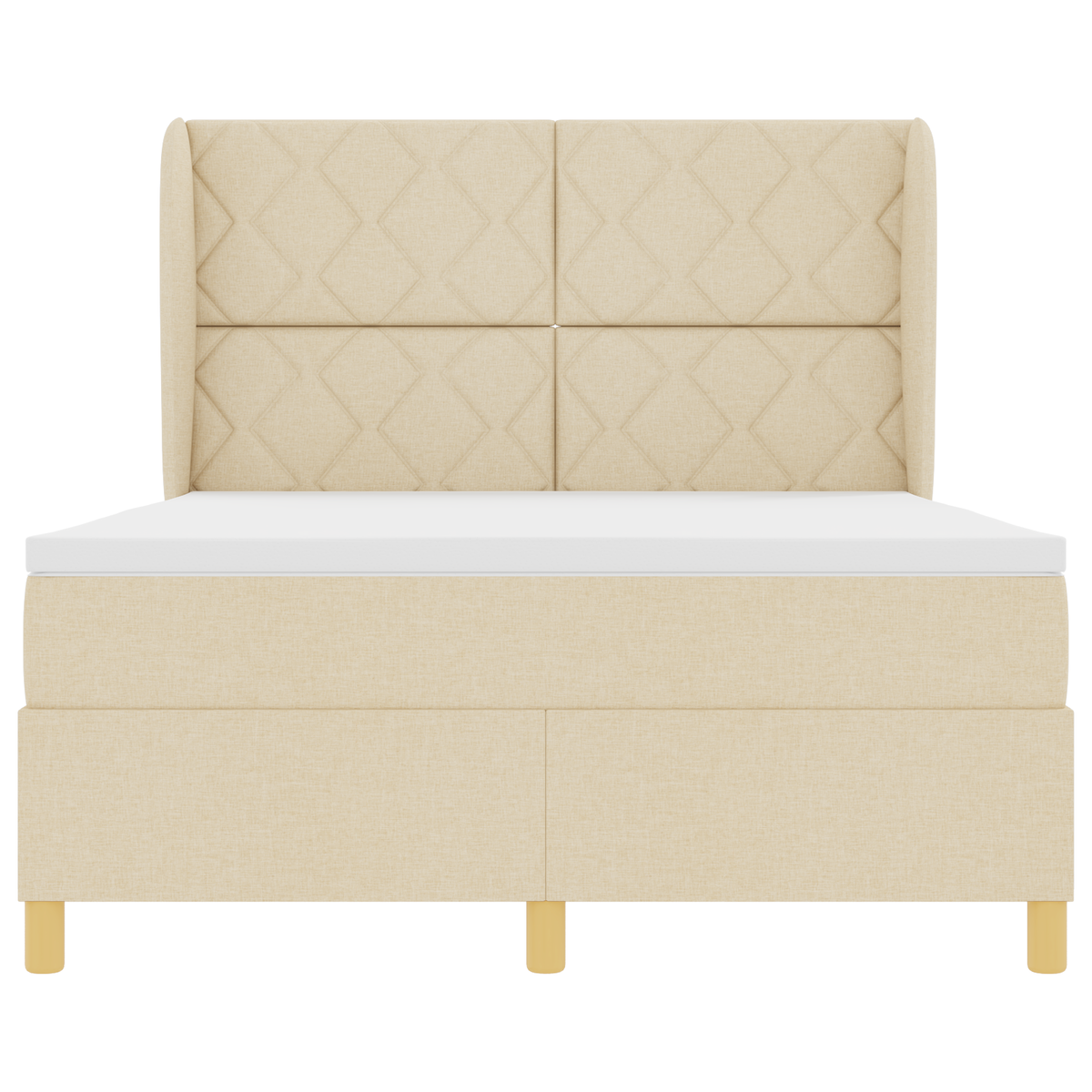 Boxspringbed met matras stof crèmekleurig 160x200 cm