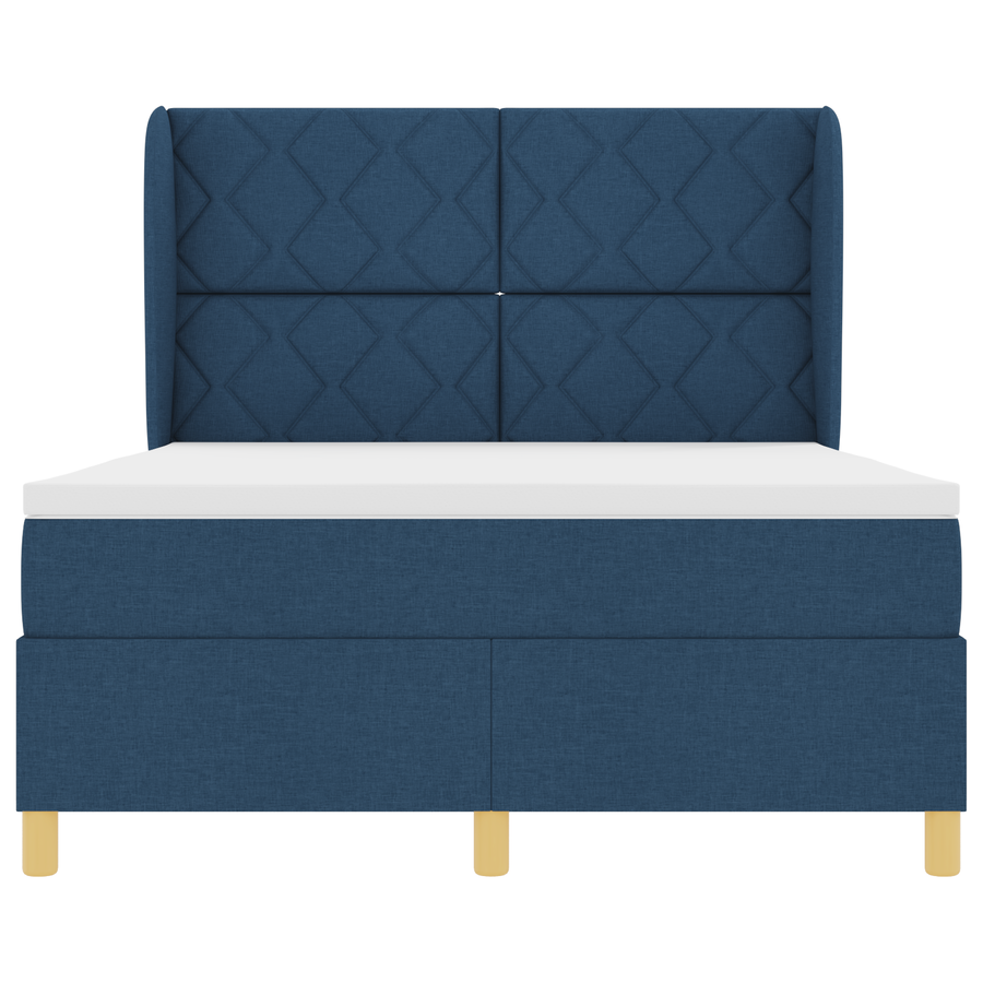 Boxspringbed met matras stof blauw 160x200 cm
