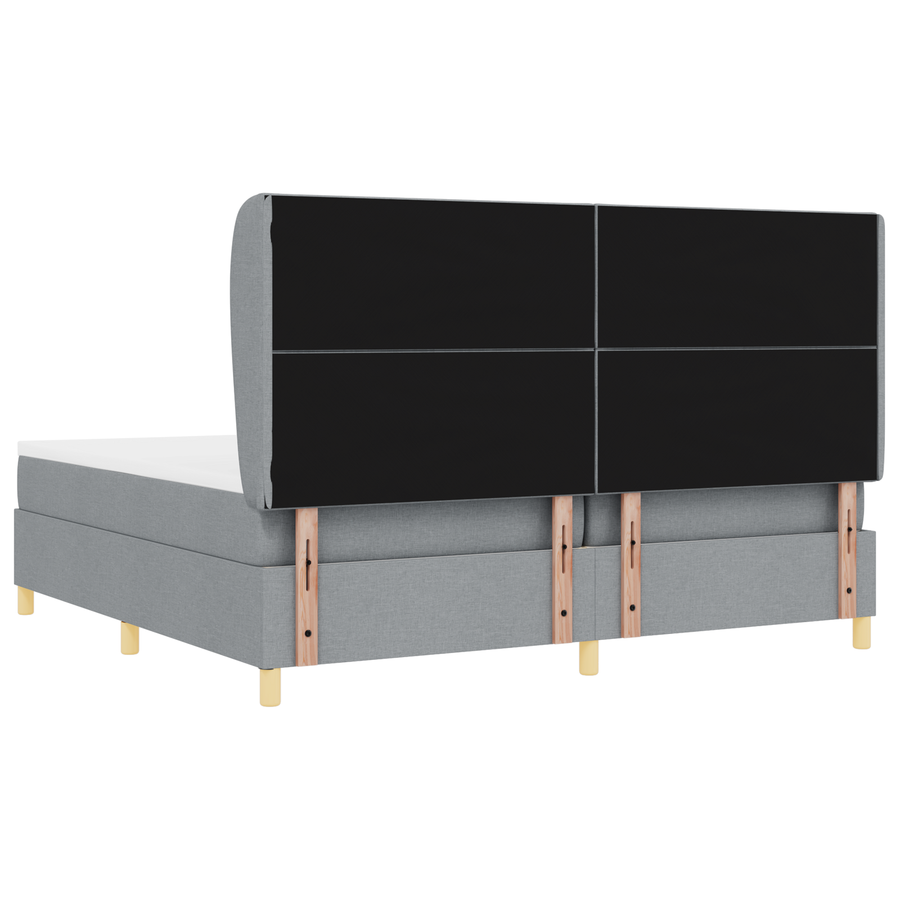 Boxspringbed met matras stof lichtgrijs 200x200 cm