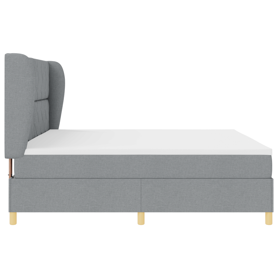 Boxspringbed met matras stof lichtgrijs 200x200 cm