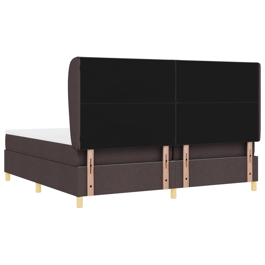 Boxspringbed met matras stof donkerbruin 200x200 cm