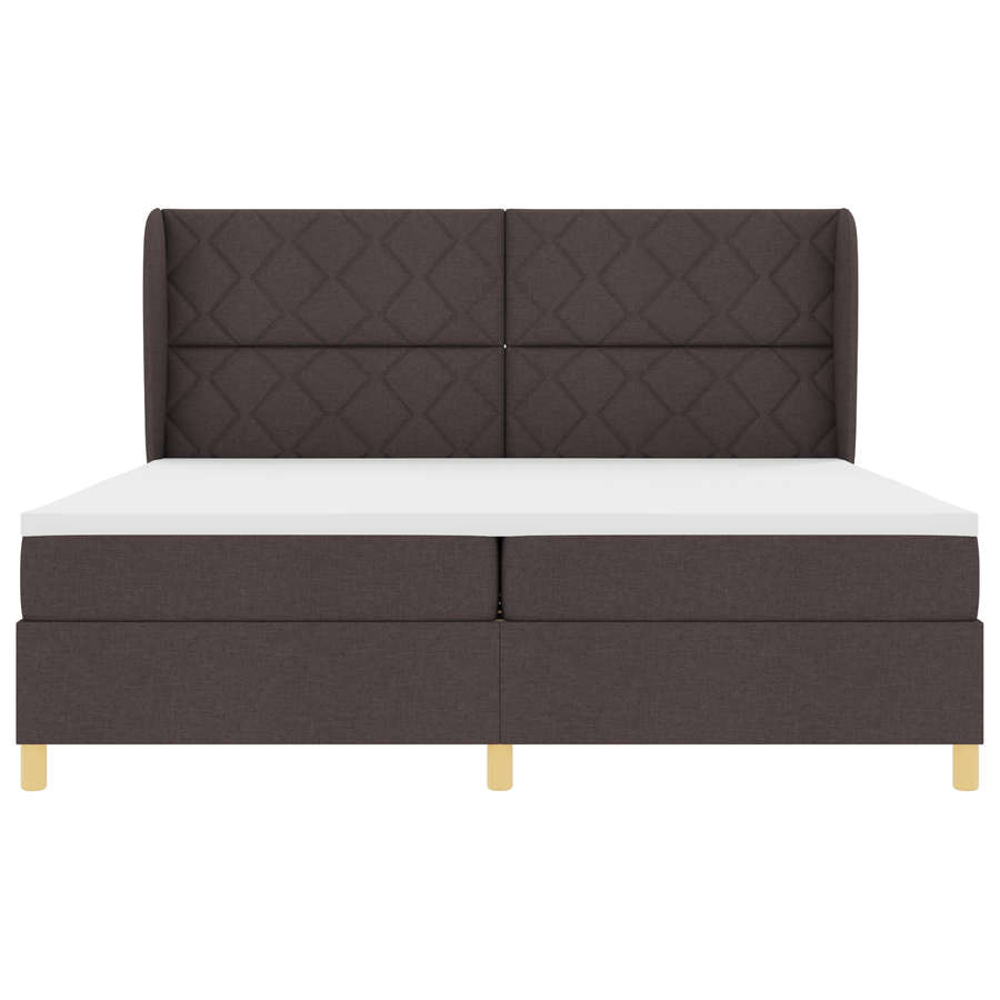 Boxspringbed met matras stof donkerbruin 200x200 cm