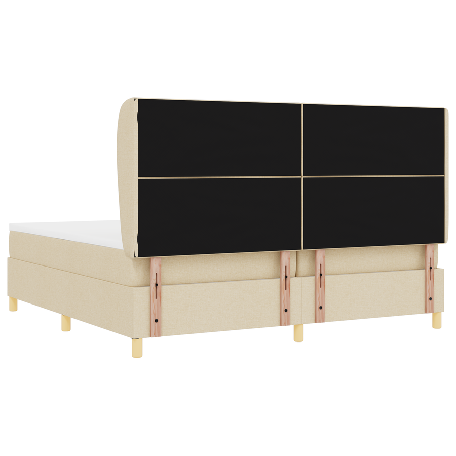 Boxspringbed met matras stof crèmekleurig 200x200 cm