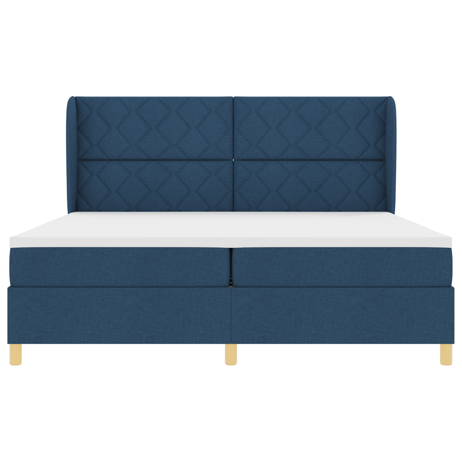 Boxspringbed met matras stof blauw 200x200 cm