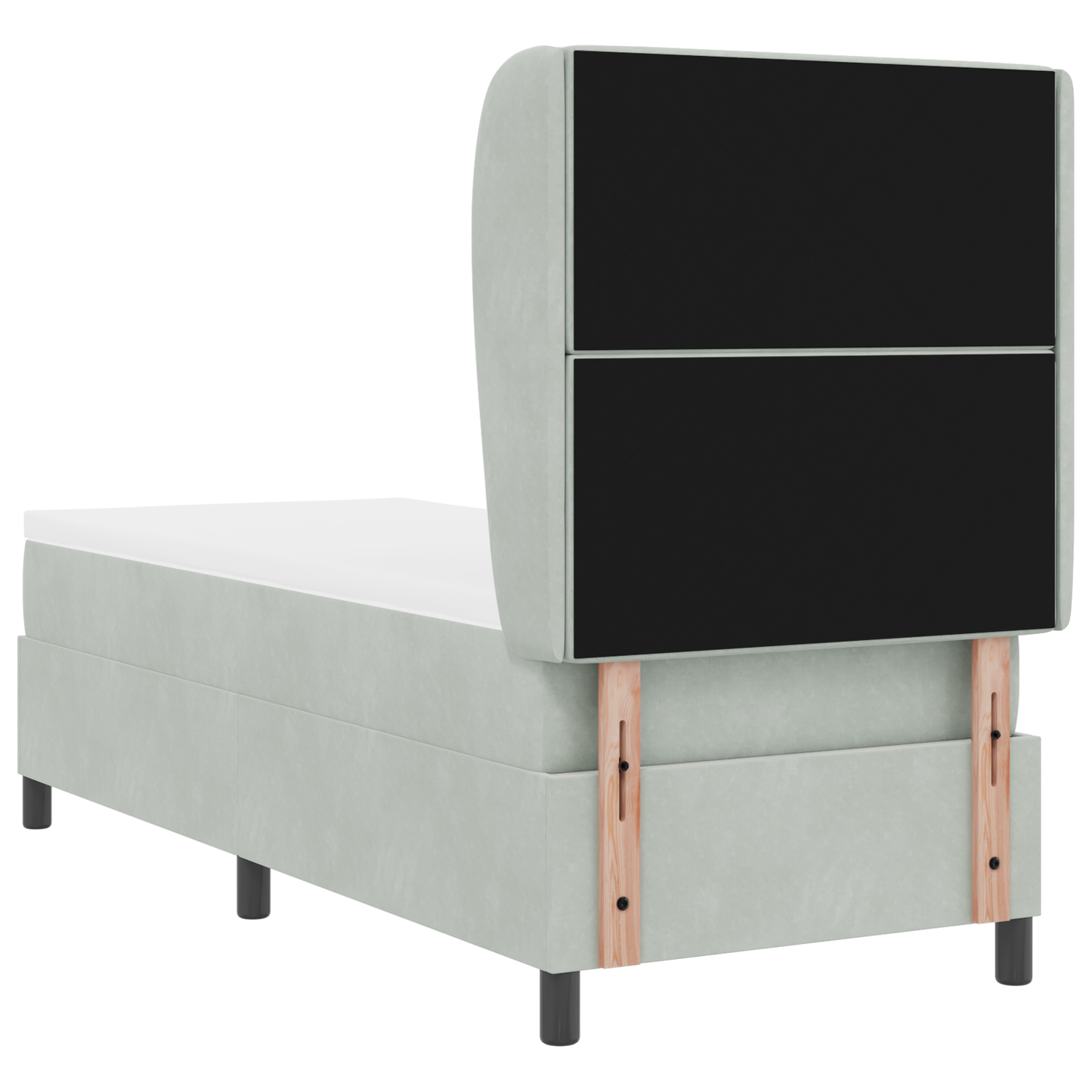 Boxspringbed met matras fluweel lichtgrijs 80x200 cm