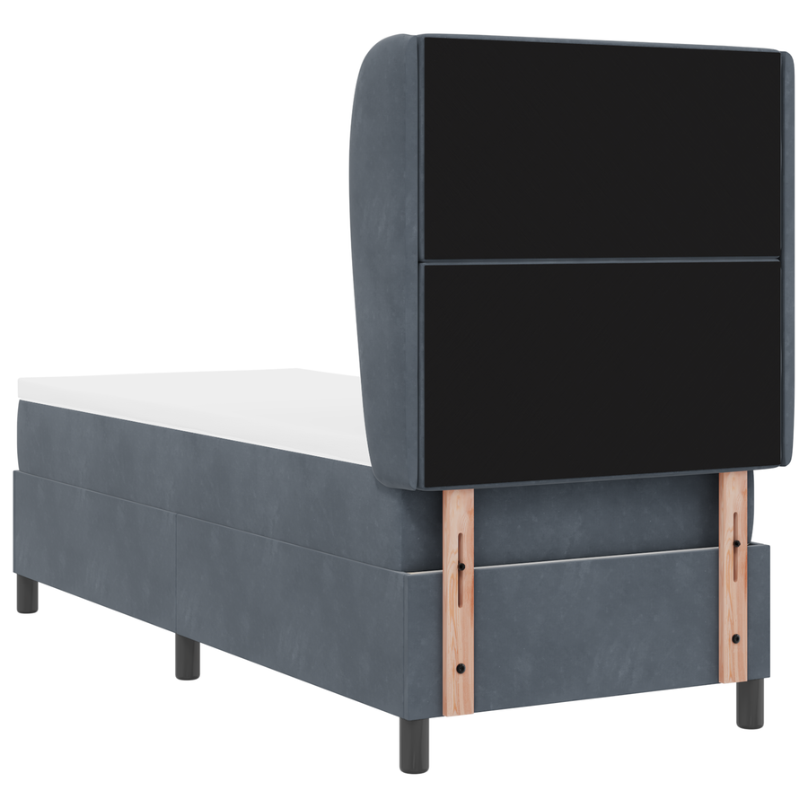 Boxspringbed met matras fluweel donkergrijs 80x200 cm