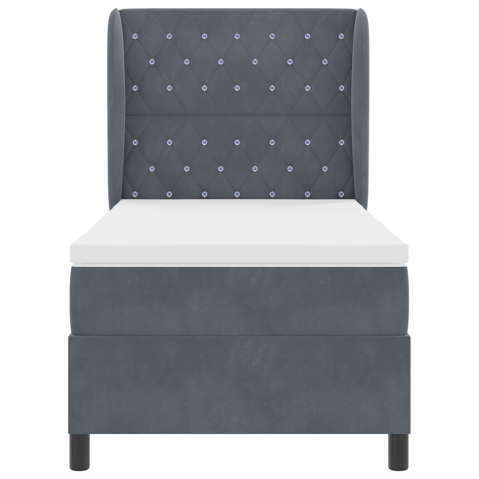 Boxspringbed met matras fluweel donkergrijs 90x190 cm