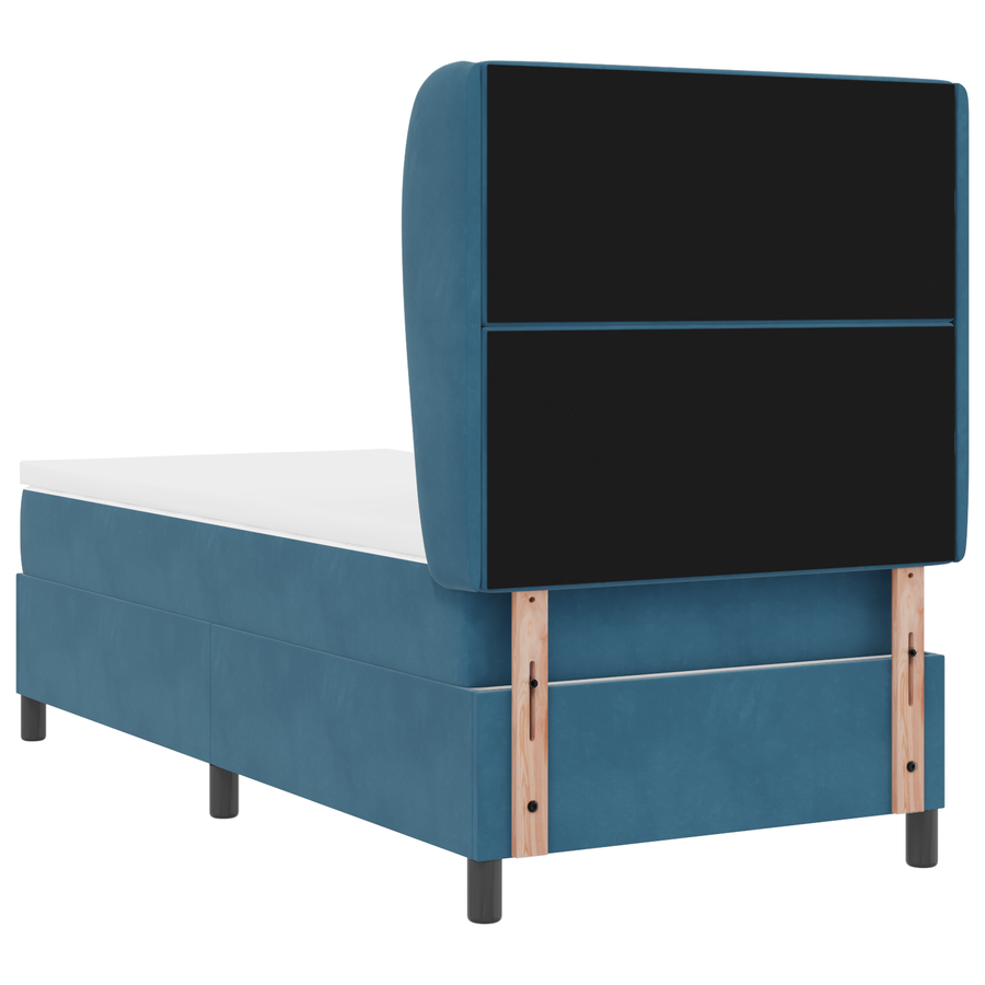 Boxspringbed met matras fluweel donkerblauw 90x200 cm